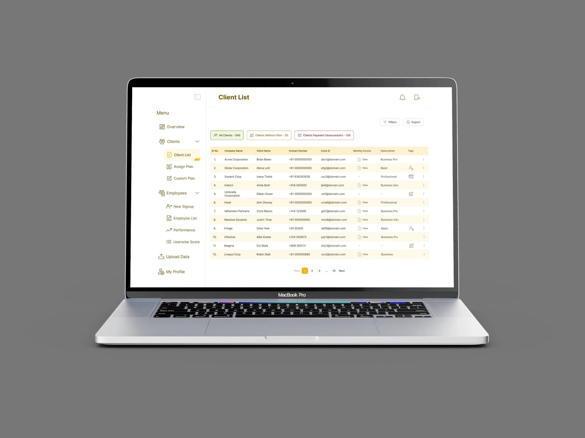 ERP System Dashboard & Features