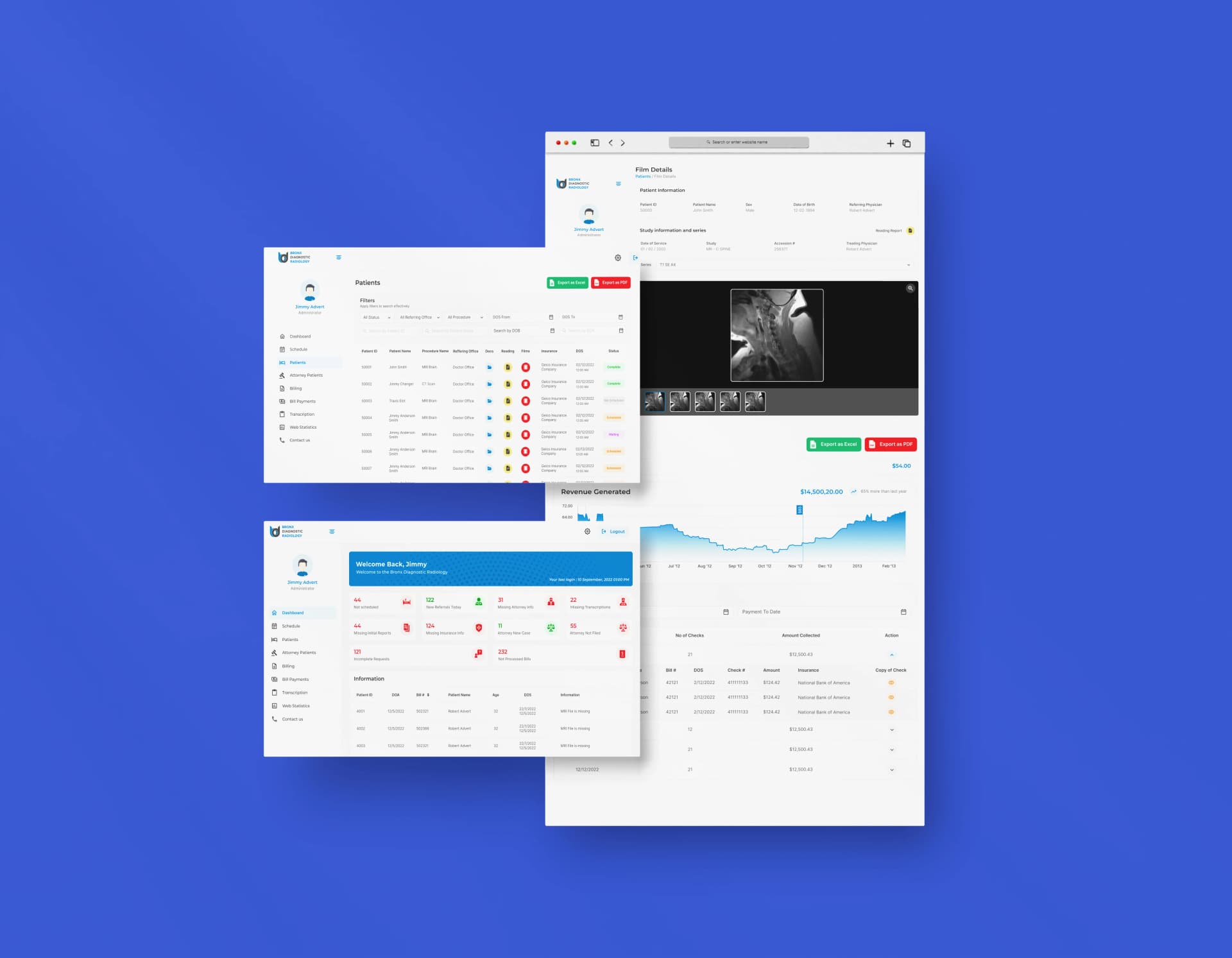 Admin Dashboard Interface