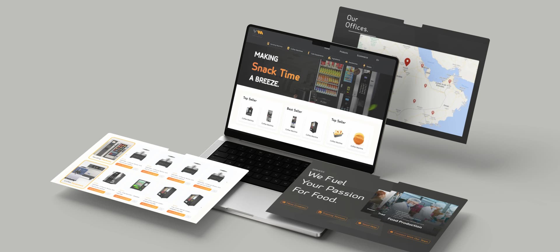 Website UI Screenshots & Quote Generation Feature